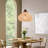 Derri 1-Light Coastal Large Rattan Pendant Light Rustic Wood Accent Ceiling Light-825015847-825015846
