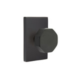 Passage Octagon Knob with Modern Rectangular Rose