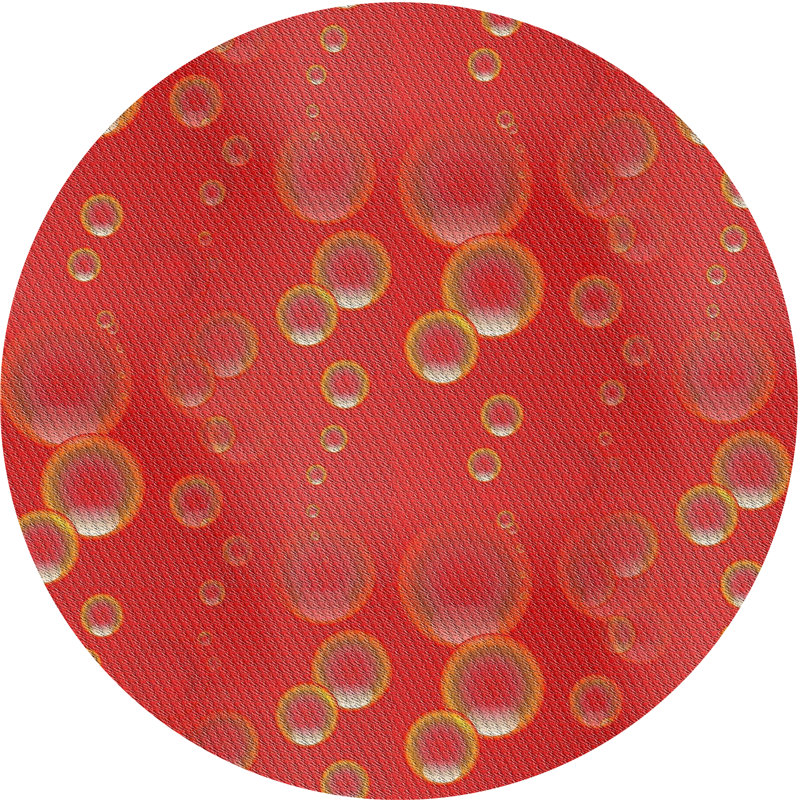 Tapis de zone rouge à motifs, Rond 5 pi