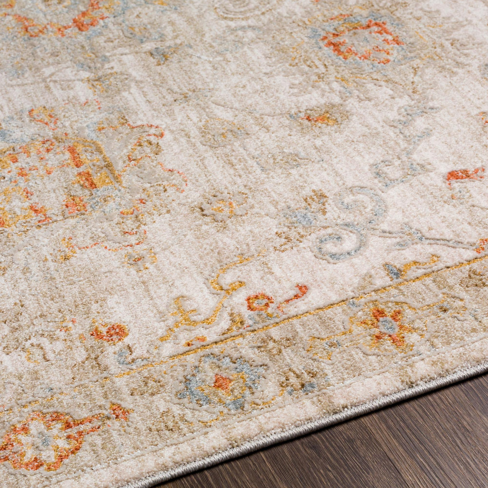 Conlan Beige/Orange/Gray Rug, Rectangle 7'10" x 10'3"