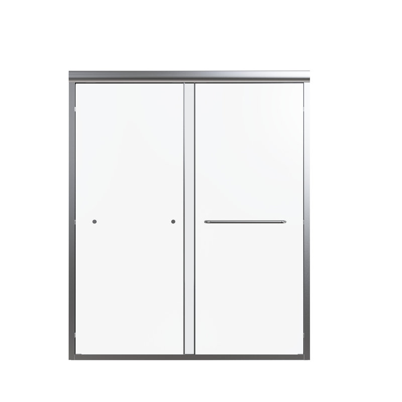 56"-60" W Shower Door, 72" H, Tempered Glass, , Scratch Surface H Double Sliding Partition, W, Stunning Finish