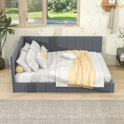 Full Size Upholstered Daybed Frame with Slats