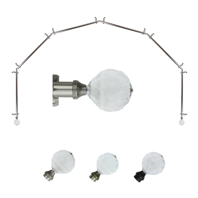 Ensemble de tringle à rideaux simple et quincaillerie pour fenêtre à 6 côtés Mariann, 28 à 48 po (de chaque côté)