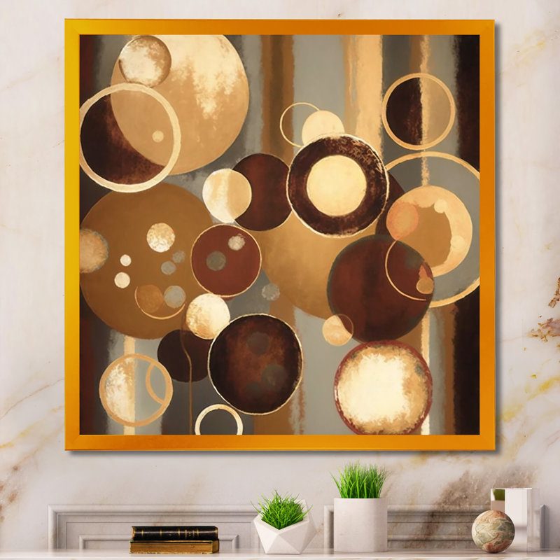 «Aged Barrel Universes II», reproduction sur toile, H 16 po x l 16 po x P 1 po, Encadrement doré