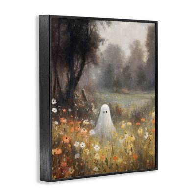 Ghost in Peaceful Flower Meadow Framed Giclee Art, design by Jo Moulton