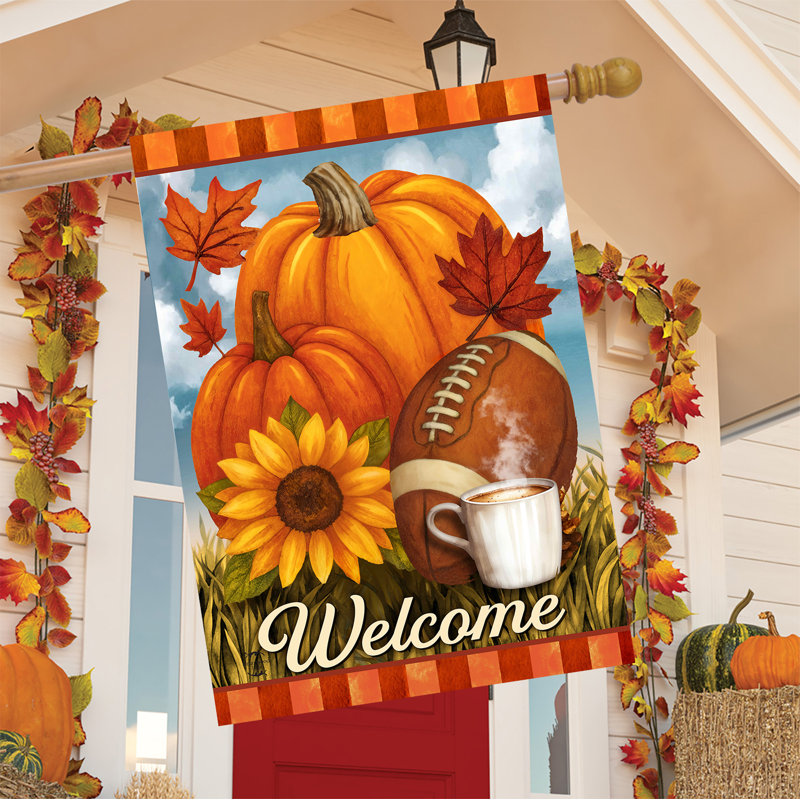Drapeau d'automne «Welcome Home» 28 x 40