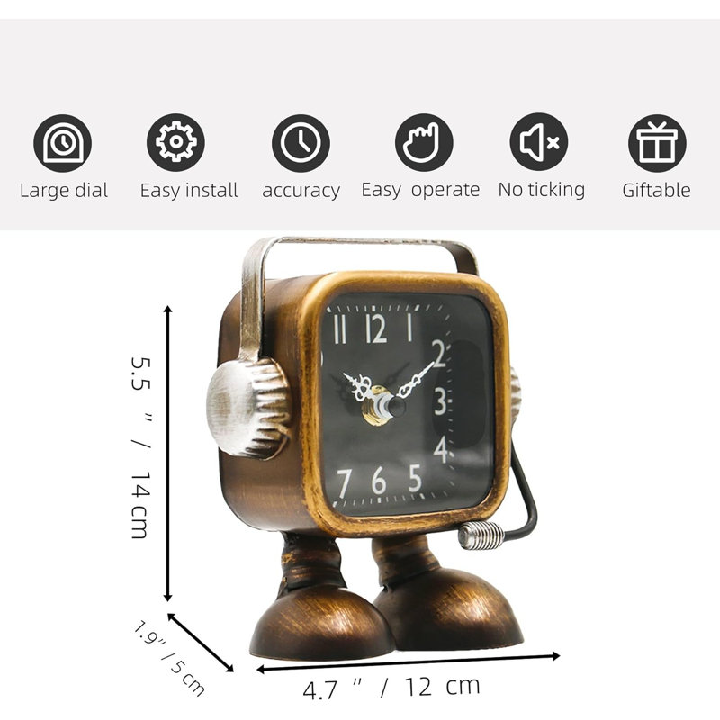 Retro Steampunk Style Robot Clock