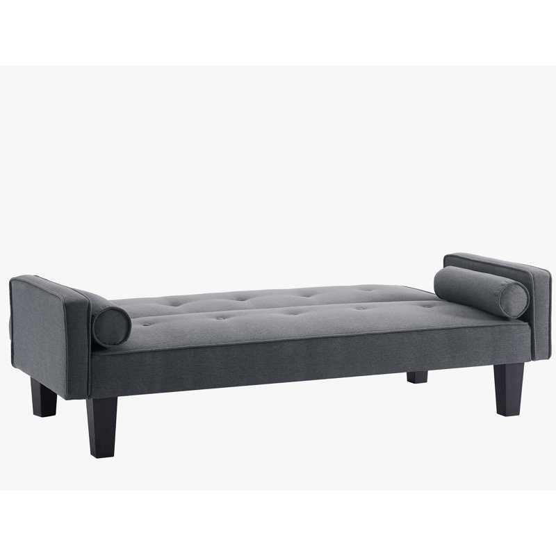 Darrell Upholstered Sofa, Dark Gray Cotton Blend