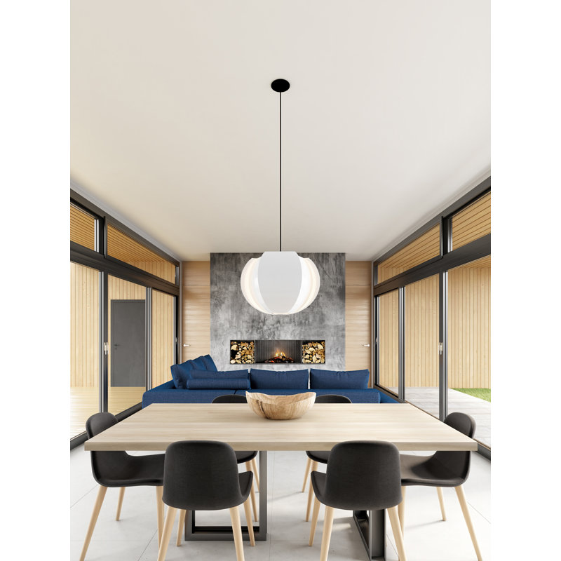 Veris 1 - Light LED Unique/Statement Pendant, 23" H x 33.5" W x 33.5" D, 2700, Gloss White