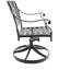 Chaise de patio pivotante en fonte d'aluminium 4 pièces avec structure noire et coussins bleus (identique à W1710S00412 * 2)