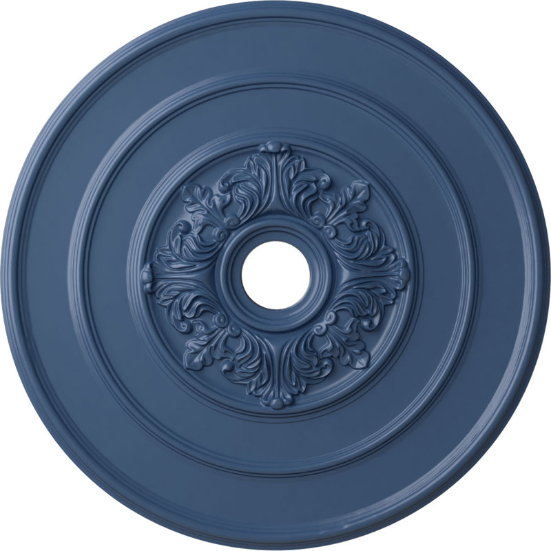 Endurathane Traditional with Acanthus Leaves Ceiling Medallion, 26"OD x 3 1/8"ID x 1 1/2"P (Fits Canopies up to 4 1/4"), Hand-Painted Americana Finish