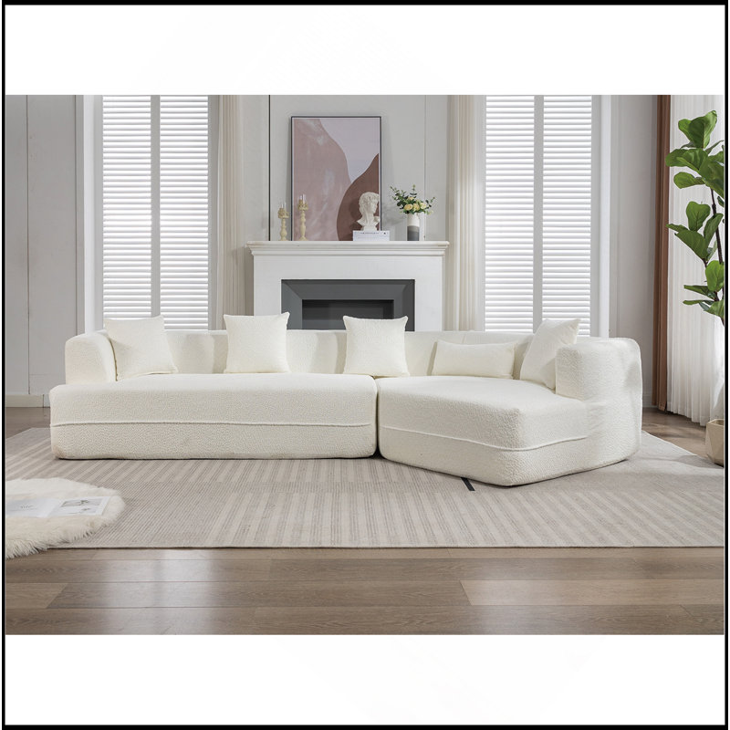 Canapé modulaire, canapé de style minimaliste moderne, rembourré sans os, combinaison libre, tissu de fibre rond, tissu anti-froissement, extension de dimension