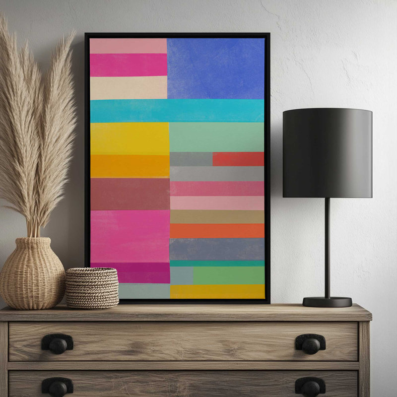 «Quilt Study 2» par Garima Dhawan, impression, H 48 po x l 32 po, Noir, Cadre flottant