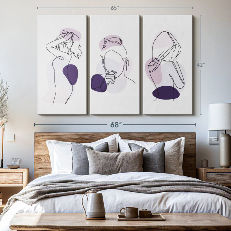 Amour «Women One Line Canvas Print» sur, H 42 po x l 65 po x P 1,25 po