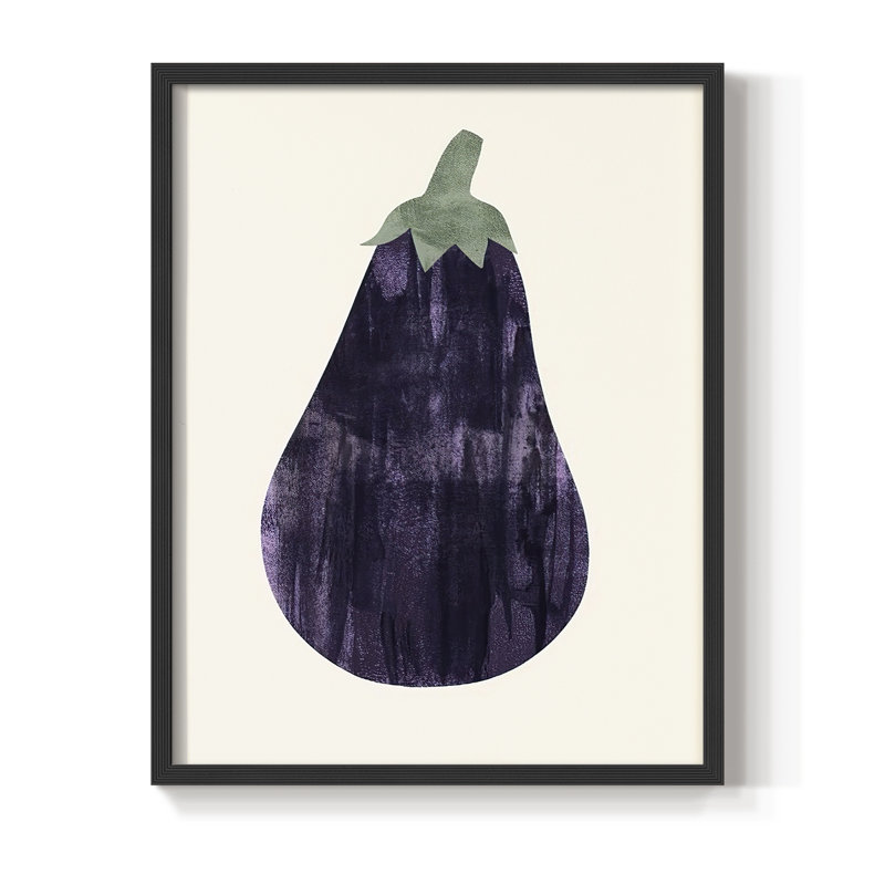 Reproduction encadrée Organic Veg VIII - bois massif, Noir, H 10 po x l 8 po