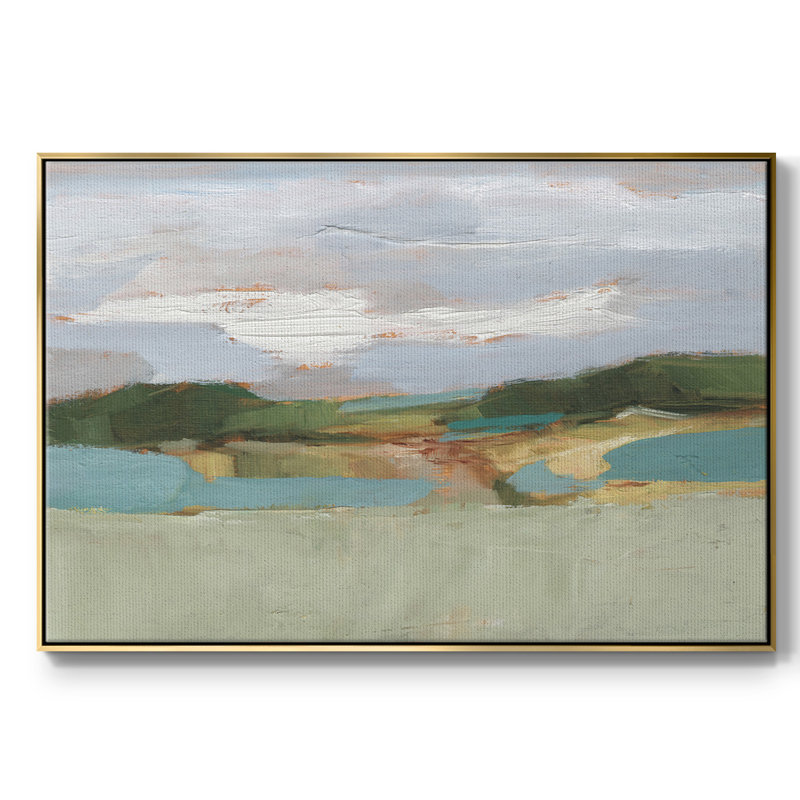 High Noon Vista Study II, Toile avec cadre flottant or, H 27 po x l 41 po x P 2 po, Non