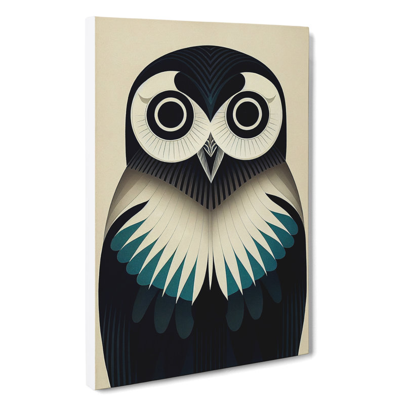 Unique Owl No.6 - Print, Wrapped Canvas, 50cm H x 35cm W x 3cm D, No Matte