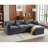 Majuma Chenille Fabric Upholstered 3-Seater Sofa with Ottoman-407985013