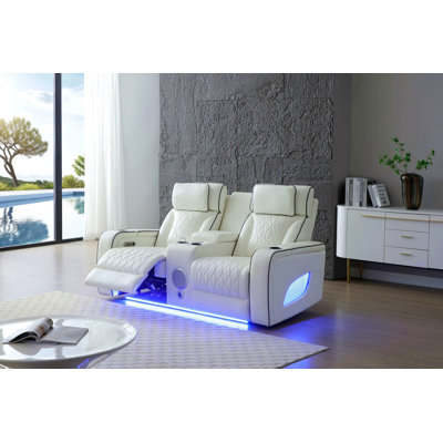 Reclining Loveseat , White