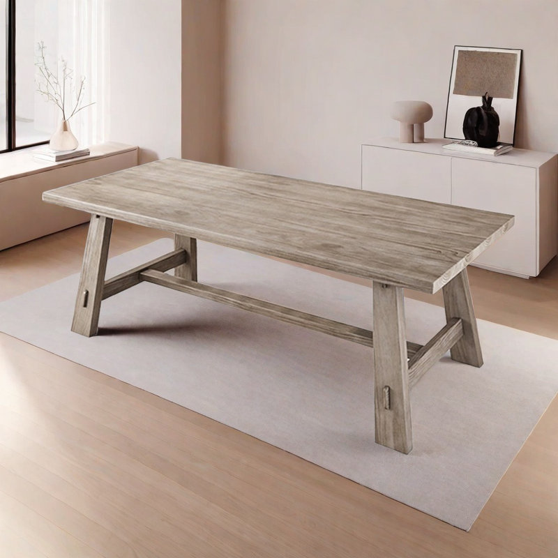 Table de salle à manger en bois massif American Style Country, H 29,5 po x L 86,6 po x l 35,4 po 
