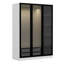 Armoire moderne avec panneau de particules enduit de mélamine à 100%, blanc et noir, 53,1 po x 82,7 po x 20,5 po | Conception durable, grand espace de rangement, élégant pour les chambres et les espaces de vie contemporains, assemblage facile-32863412-32863414