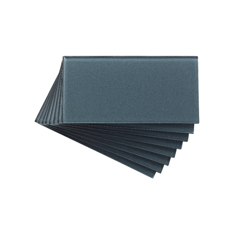 Aspect Peel and Stick 3in x 6 in Glass Tile 15 sq ft Backsplash Kit, Grey