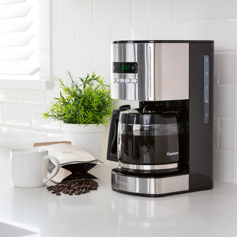 Cafetière programmable avec filtre réutilisable Kenmore, Noir