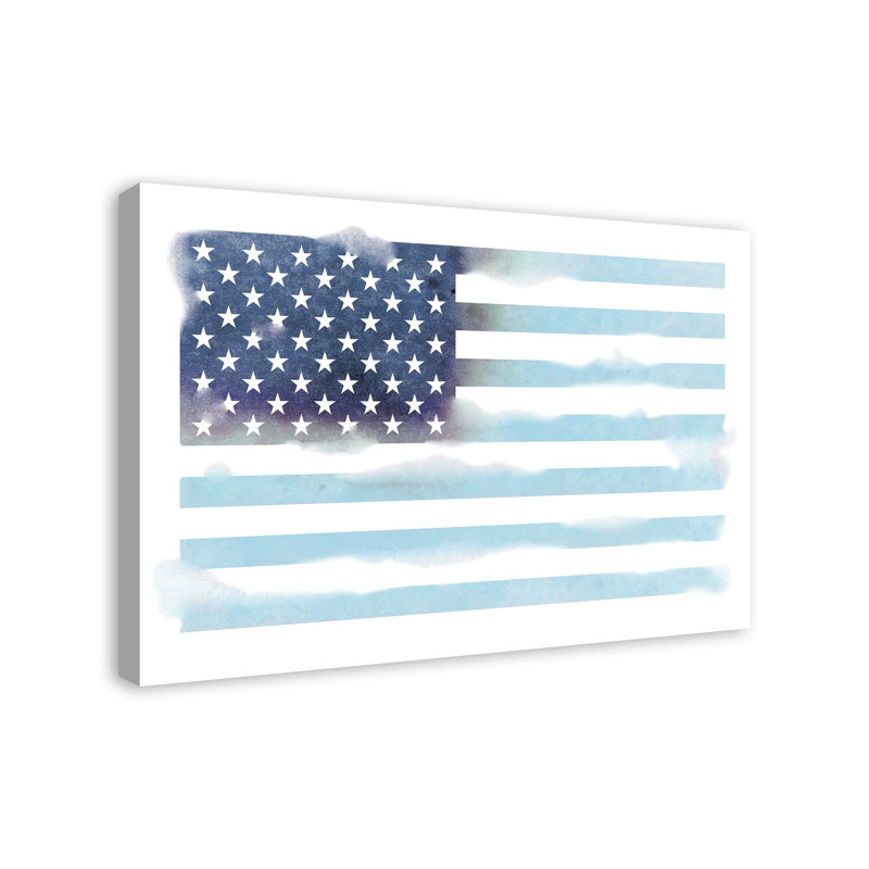 Drapeau nautique américain - reproduction sur toile tendue, H 24 po x l 36 po x P 1,25 po