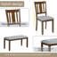 Ensemble de salle à manger en bois 6 pièces avec table rectangulaire, 4 chaises rembourrées et banc pour des repas et des réunions de famille confortables-281252229