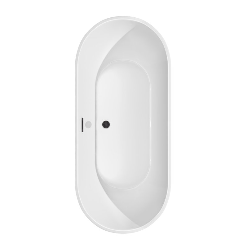 Brooklyn 67'' x 30'' Freestanding Soaking Acrylic Bathtub, White/Matte Black 