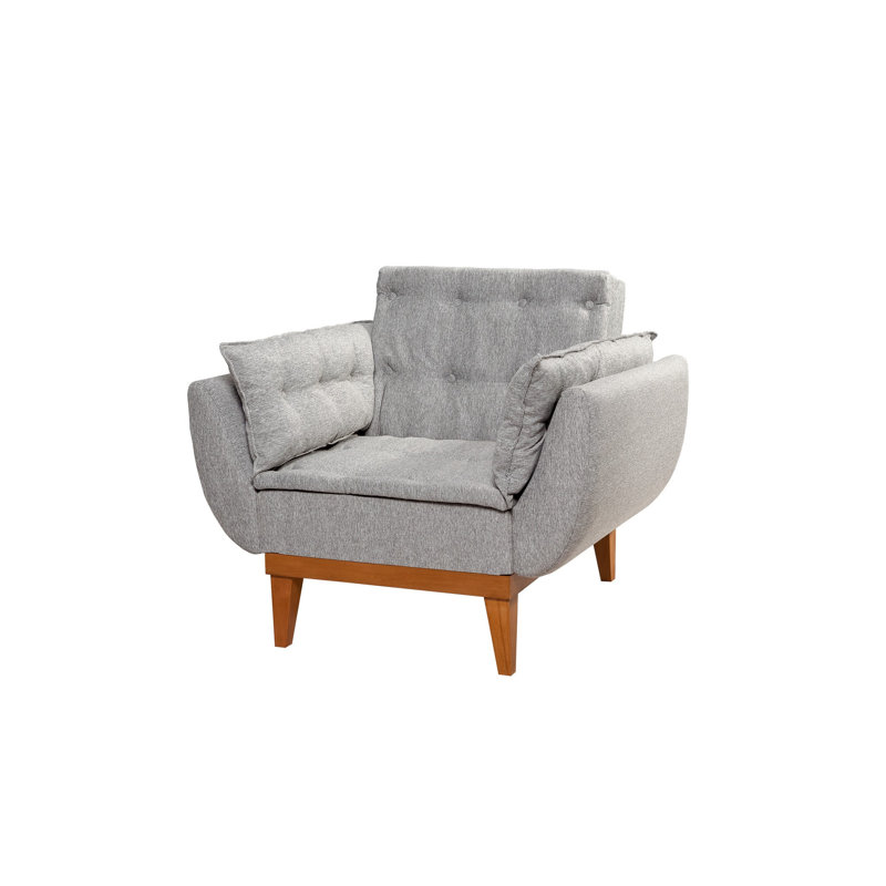 Fauteuil convertible Ailith, 100 % lin gris