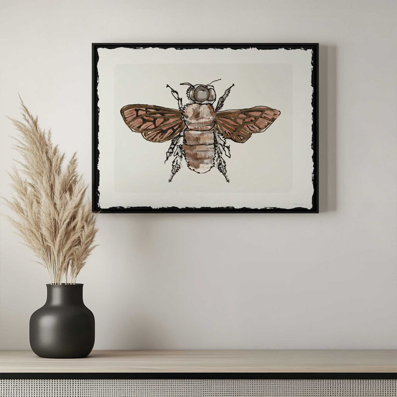 «Bee S croquis 1» par Stellar Design Studio, reproduction d'art, L 40 x H 30, Brun, Toile avec cadre