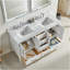 Ensemble de meuble-lavabo double autoportant 60 po avec 2 poignées entièrement assemblé