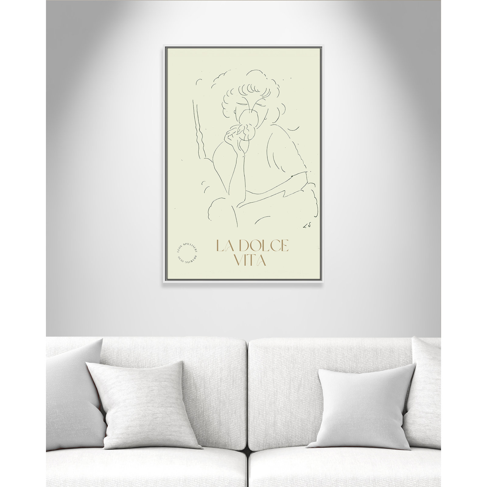 Dottie "La Dolce Vita" Print, 37.5" H x 25.5" W, White