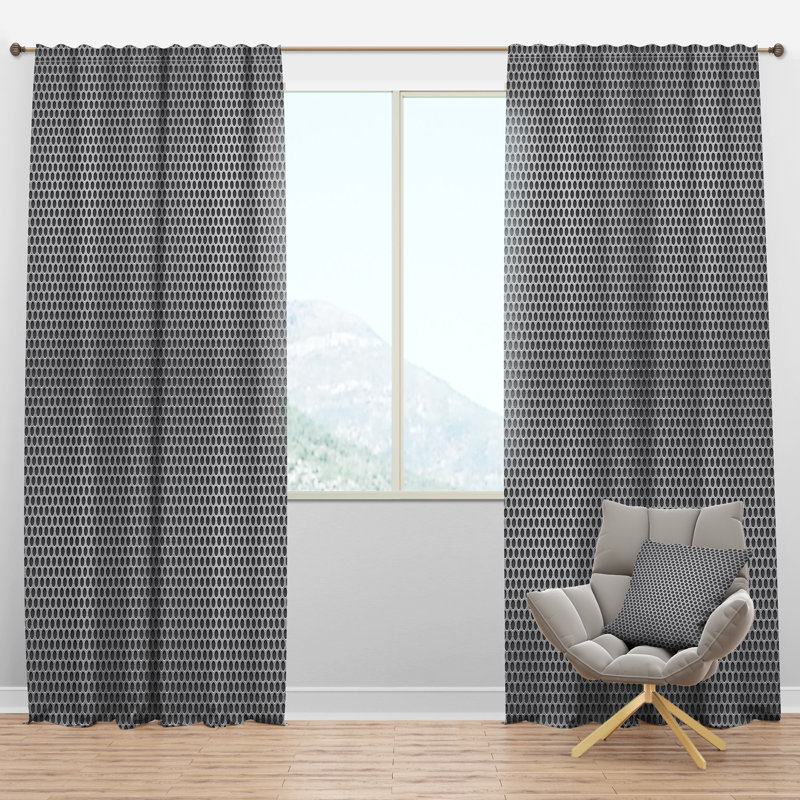 Panneau de rideau simple semi-diaphane avec passe-tringle, l 52 po x L 63 po