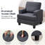 Fauteuil rembourré avec rangement intérieur pour accoudoirs-448415067