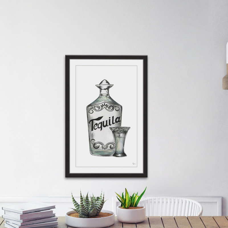« tequila shot », reproduction d’art encadrée, H 36 po x l 24 po x P 1,5 po