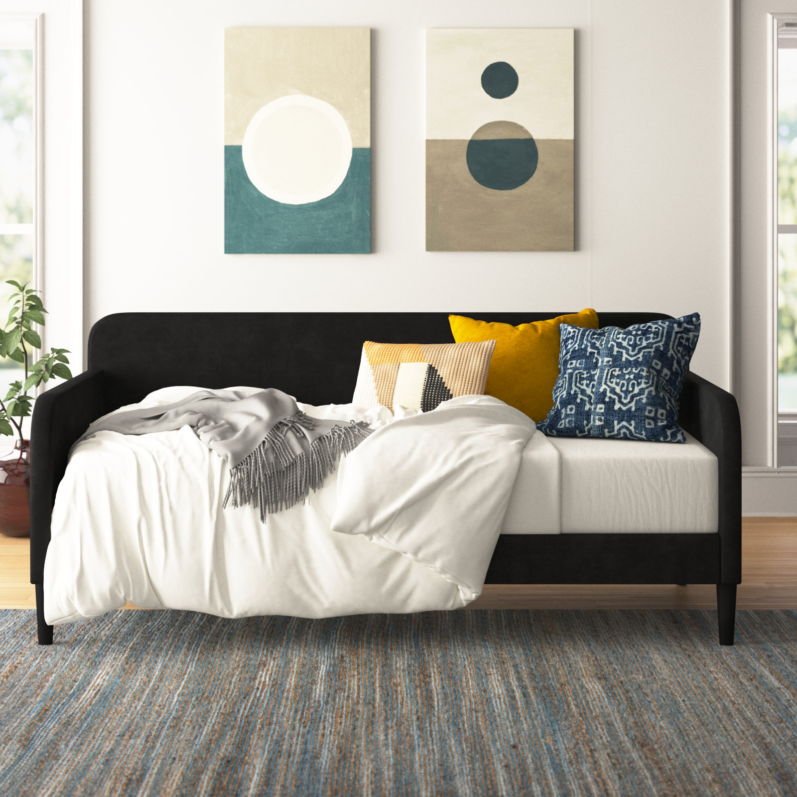 Granillo Upholstered Twin Daybed for Teens & Offices