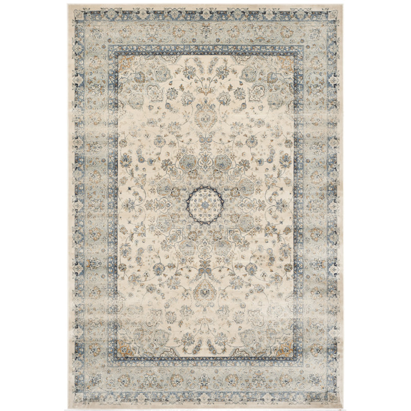 Tapis oriental persan en viscose rétro brun / ivoire, Rectangle 8 pi x 11 pi