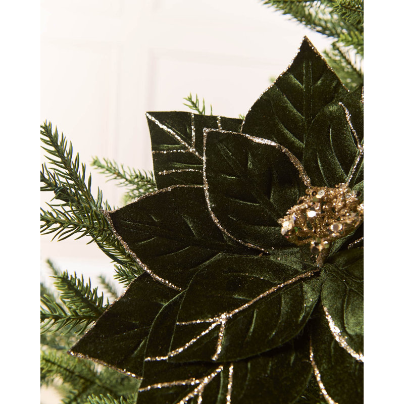 25cm Polystyrene Poinsettia Flower, Navy