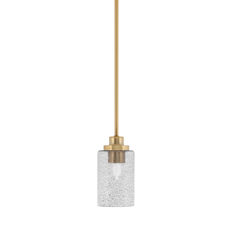 Mini-luminaire suspendu suspendu Odyssey, fini laiton nouvel âge avec verre de 4 po, H 7,5 po x l 4 po x P 4 po