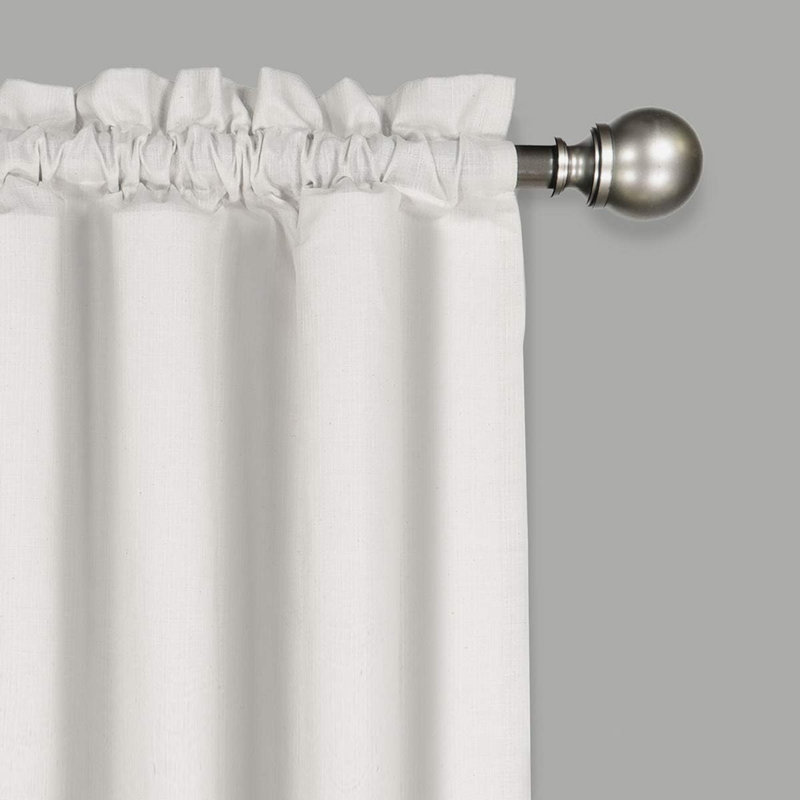 Cantonnière sur mesure de couleur unie en mélange de coton de 52 po, Blanc