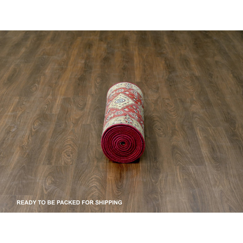 Wieche One-of-a-Kind 2'9" X 15'10" New Age Runner Wool Area Rug Red