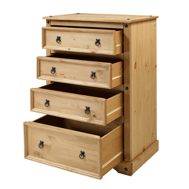 Palmea 82cm W 4 - Drawer Chest of Drawers, Antique Wax