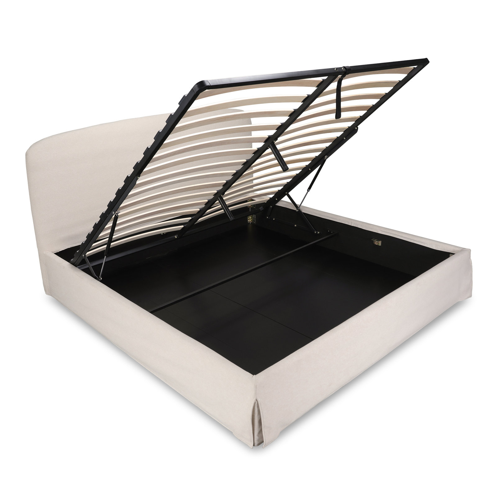 Windcrest Upholstered Platform Storage Bed, Queen, Cream