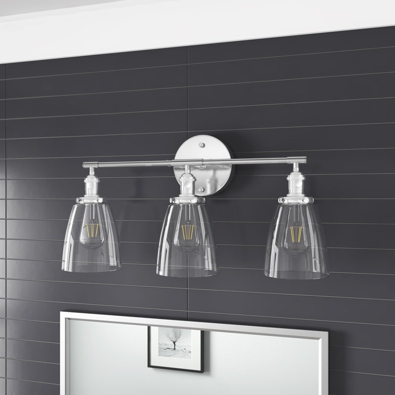 Éclairage pour meuble-lavabo à 3 ampoules en nickel à intensité variable Lickel