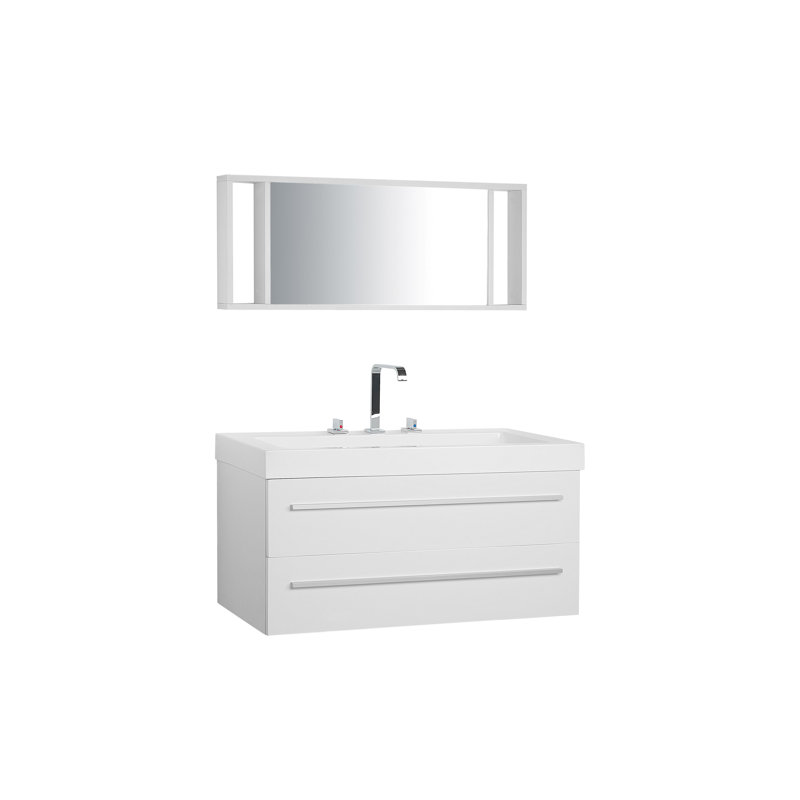 Barcelona Vanity & Mirror Set, White