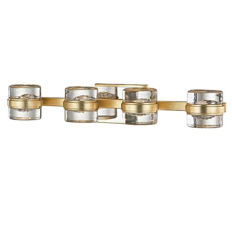 Éclairage de salle de bain à intensité variable 4 lumières Splash, Feuille d'or