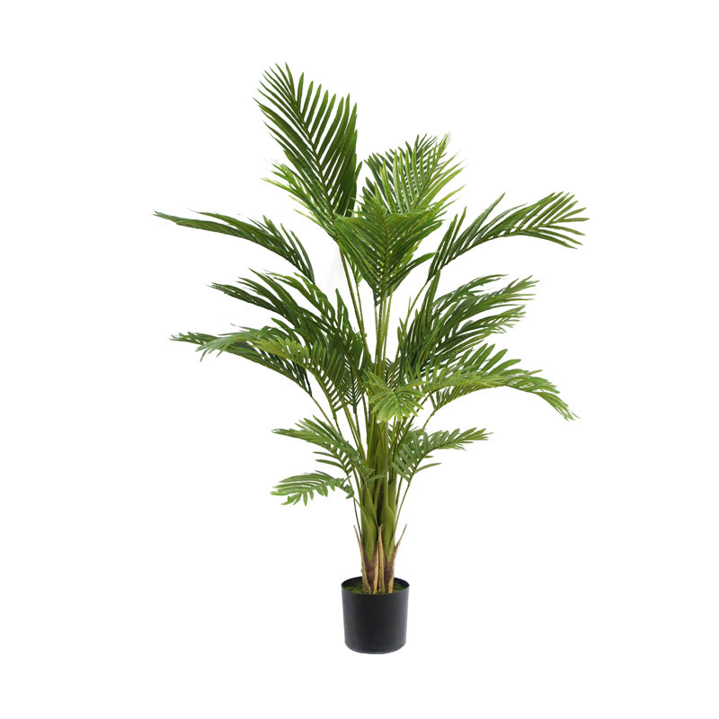 Palmier artificiel Anva, conception pré-empotée, soie et fer 71 po réaliste, H 71 po x l 43 po x P 43 po