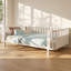 Lit plateforme simple en fer et en bois d'ingénierie avec garde-corps l 41,74 po x P 77,76 po x H Timor